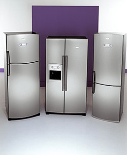 Jednodveřová chladnička, americká chladnička a kombinace značky Whirlpool